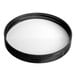 A black circular lid with a white foam liner.