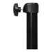 A black steel umbrella stand pole with a black cap.