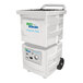 A white Novatek BioKlean portable air purifier with wheels.