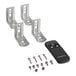 A metal bracket with holes for a Boltic Black Electric Infrared Heater.