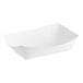 A Southern Champion white paper food tray with a curved edge.