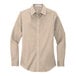 A Port Authority stone long sleeve dress shirt for women.