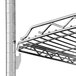 A close-up of a Metro chrome wire shelf.