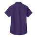 A Port Authority purple and light stone short sleeve button-up shirt for women.
