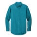 A teal green Port Authority men's long sleeve dress shirt.