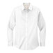 A white Port Authority long sleeved poplin dress shirt.