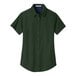 A dark green Port Authority short sleeve button down ladies' dress shirt.