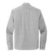 A back view of a Mercer+Mettle customizable grey dress shirt with a button down collar.