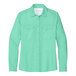 A bright seafoam short sleeve shirt.