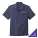 A medium unisex Port Authority True Navy short sleeve staff shirt with a logo on it.