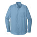 A Port Authority Carolina blue long sleeve poplin dress shirt.