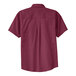 A Port Authority unisex short sleeve button-up dress shirt in burgundy and light stone plaid.