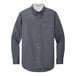 A Port Authority steel gray and light stone long sleeve button-down dress shirt.