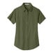 A Port Authority women's clover green short sleeve dress shirt.