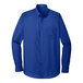 A Port Authority unisex small True Royal long sleeve poplin shirt.