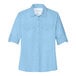 A light blue Port Authority short sleeve shirt for women.