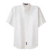 A white Port Authority short sleeve dress shirt with a button-up front.