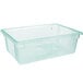 A clear plastic Carlisle food storage box with a lid.