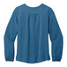 A Port Authority Aegean blue short sleeve blouse with a v-neck.