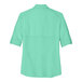A back view of a bright seafoam green short sleeve shirt.