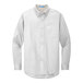 A white Port Authority men's long sleeve button down dress shirt.