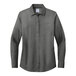 A Brooks Brothers women's long sleeve black pinpoint dress shirt.