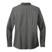 A Brooks Brothers deep black long sleeve shirt for women on a white background.