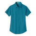 A teal green Port Authority short sleeve button down shirt.