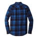 A Port Authority blue and black plaid flannel shirt.