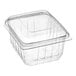 A D&W Fine Pack clear plastic container with a lid.