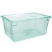 A clear plastic Carlisle food storage box with a lid.