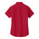 A red and light stone Port Authority women's short sleeve button-up dress shirt.