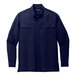 A Port Authority men's long sleeve navy blue shirt.