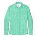 A bright seafoam short sleeve Port Authority shirt for women.