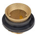 A brass and gold metal Dearborn closet spud washer.