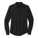 A Mercer+Mettle deep black long sleeve camp blouse.