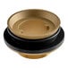 A gold and black metal Dearborn closet spud washer.