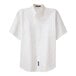 A white Port Authority short sleeve dress shirt with a button up front.