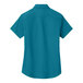 A teal green Port Authority women's short sleeve poplin shirt.