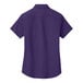 A Port Authority purple and light stone short sleeve button-up shirt for women.