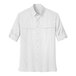 A white Port Authority long sleeve shirt for men with rolled up sleeves.