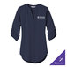 A navy Port Authority tunic with white text on it.