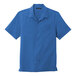 A Port Authority unisex true blue short sleeve staff shirt with a pocket.