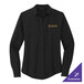 A Mercer+Mettle black long sleeved shirt with gold embroidery.