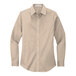 A Port Authority stone long sleeve women's poplin shirt.