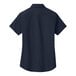 A Port Authority navy and light stone short sleeved poplin dress shirt for women.