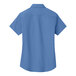 A Port Authority ultramarine blue short sleeved poplin dress shirt for women.