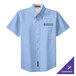 A light blue Port Authority short sleeve button-up dress shirt.
