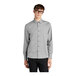 A man wearing a Mercer+Mettle grey dress shirt.