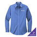A Port Authority long sleeve ultramarine blue dress shirt.